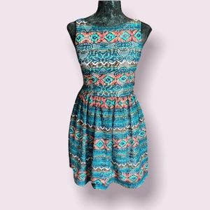 Xhilaration Colorful Southwest Lace Dress